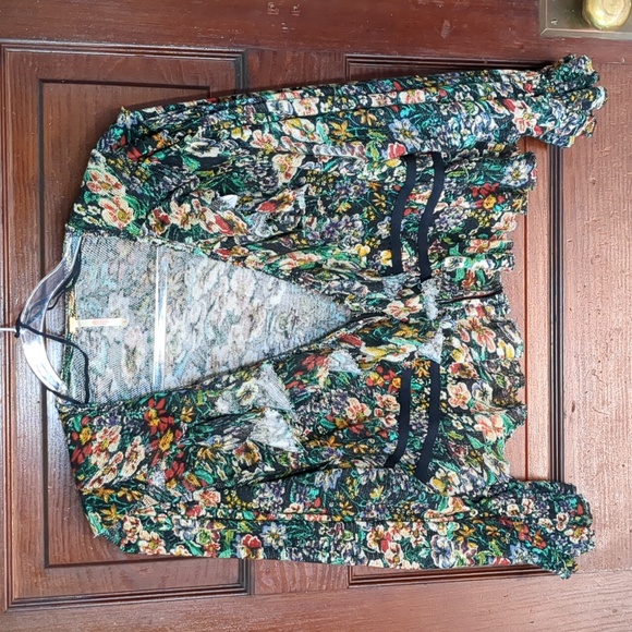 FREE PEOPLE Rudi Ruffle Top / Night Garden Combo - Picture 3 of 12